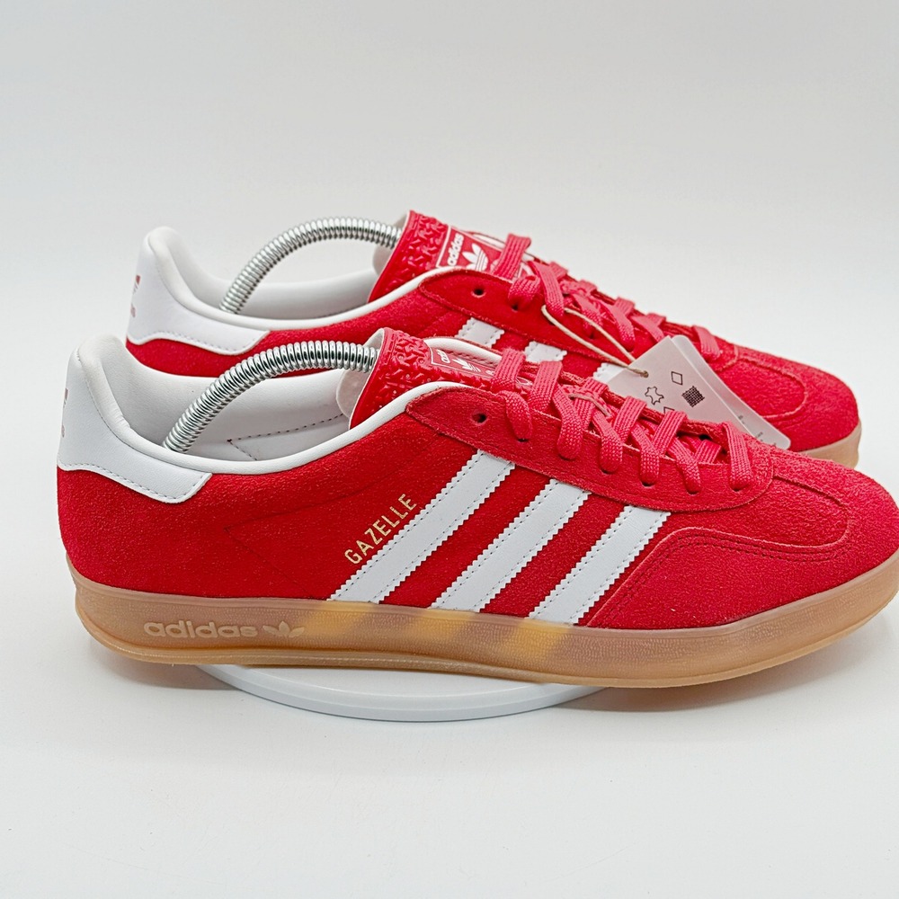 Adidas Gazelle Indoor Shoes Size 9.5 Mens Better Scarlet White Gum JI2063, NEW - Picture 9 of 13